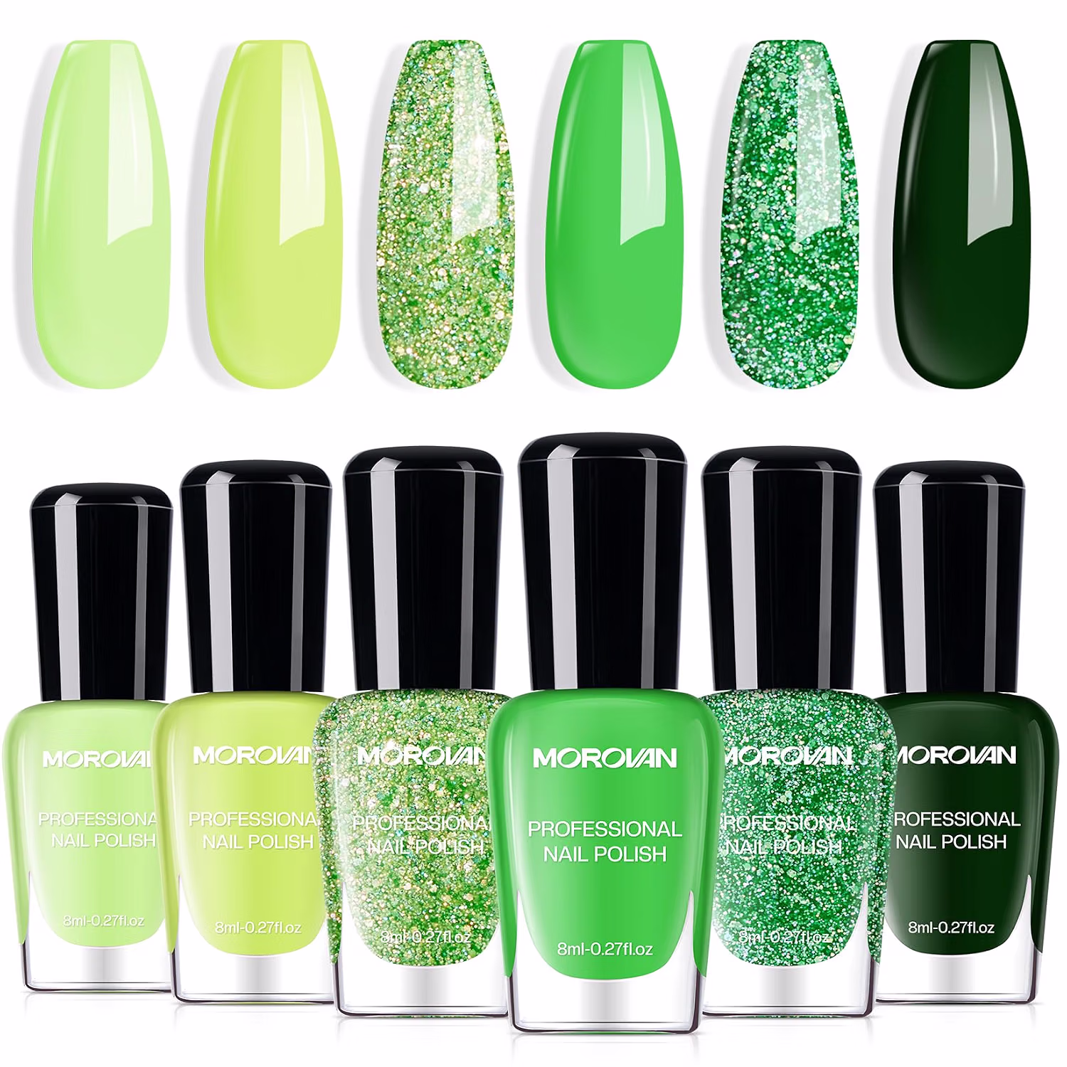 Morovan green nail polish set quick dry Morovan Green Nail Polish Set Review: Is This 6-Piece Kit Worth It? - Image 1