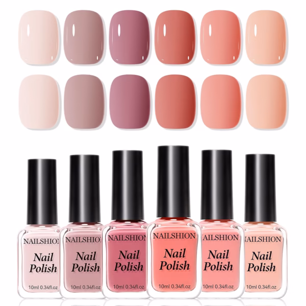 Nailshion Neutral Nail Polish Set Review: 6 Nude Pink Shades Worth Trying?